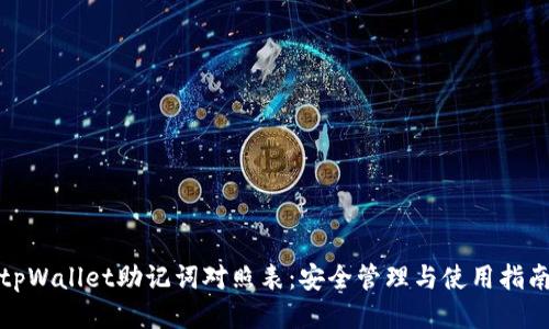 tpWallet助记词对照表：安全管理与使用指南